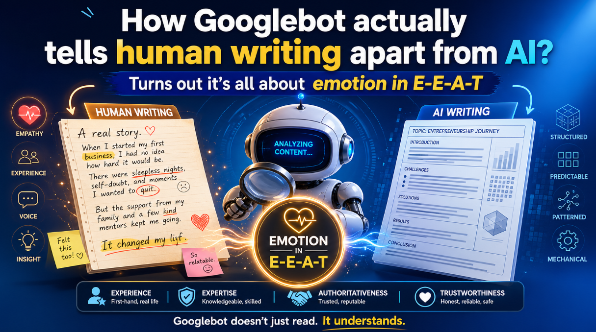 How Googlebot spots human vs AI? It's EEAT emotion